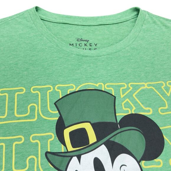 St. Patrick's Day Mickey Mouse Lucky Green Graphic T-Shirt - Mens XL - Picture 13 of 14